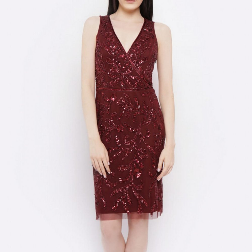 NWT Adrianna Papell beaded lace dress